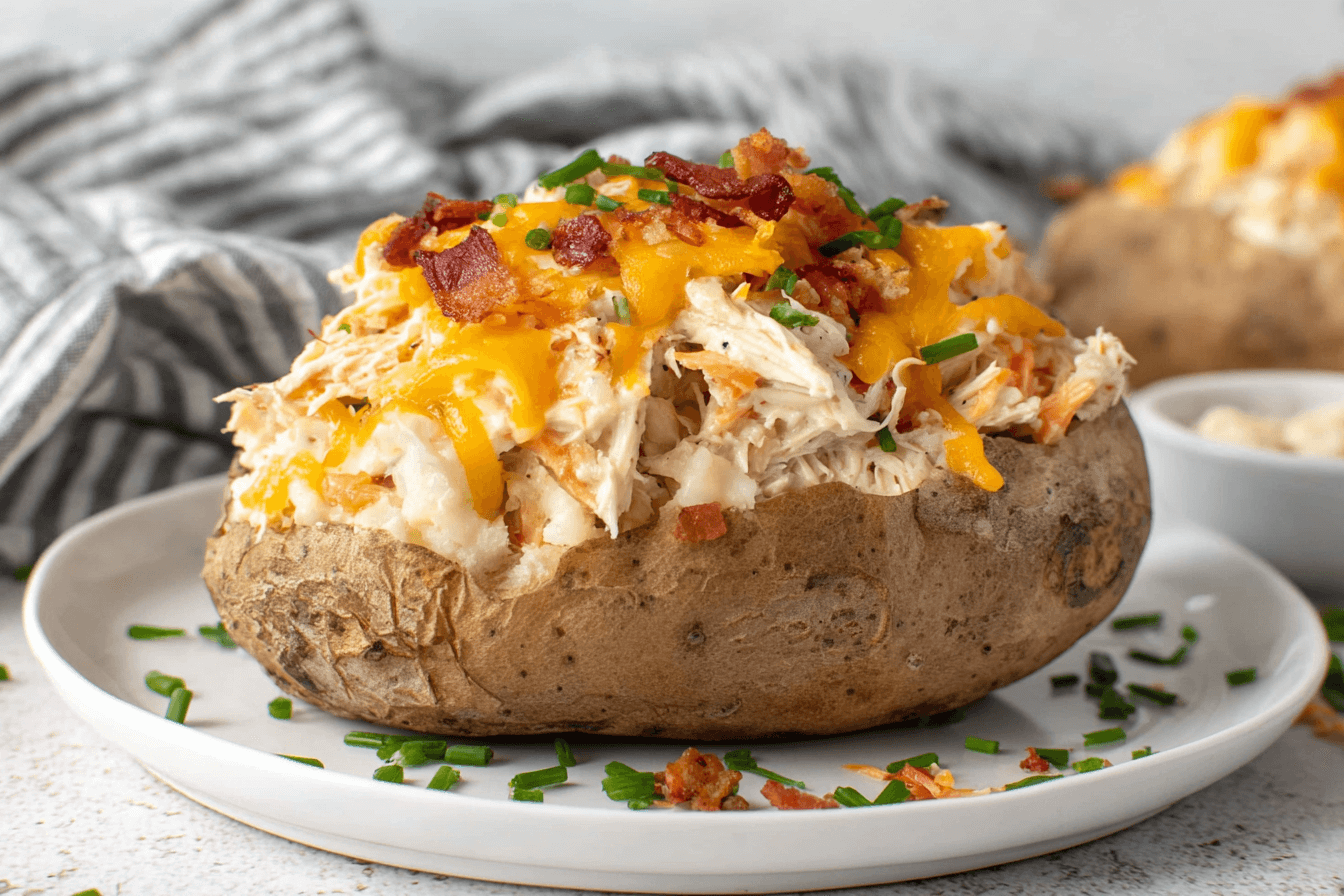 Loaded Crack Chicken Baked Potatoes Recipe