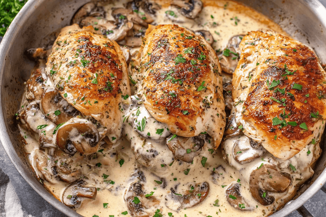 Mushroom Stuffed Chicken Breast Recipe