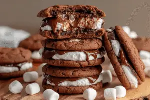 Nutella Marshmallow Cookies