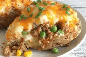 Shepherd's Pie Stuffed Baked Potatoes