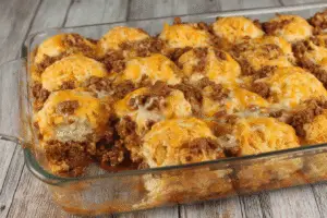Sloppy Joe Biscuit Casserole