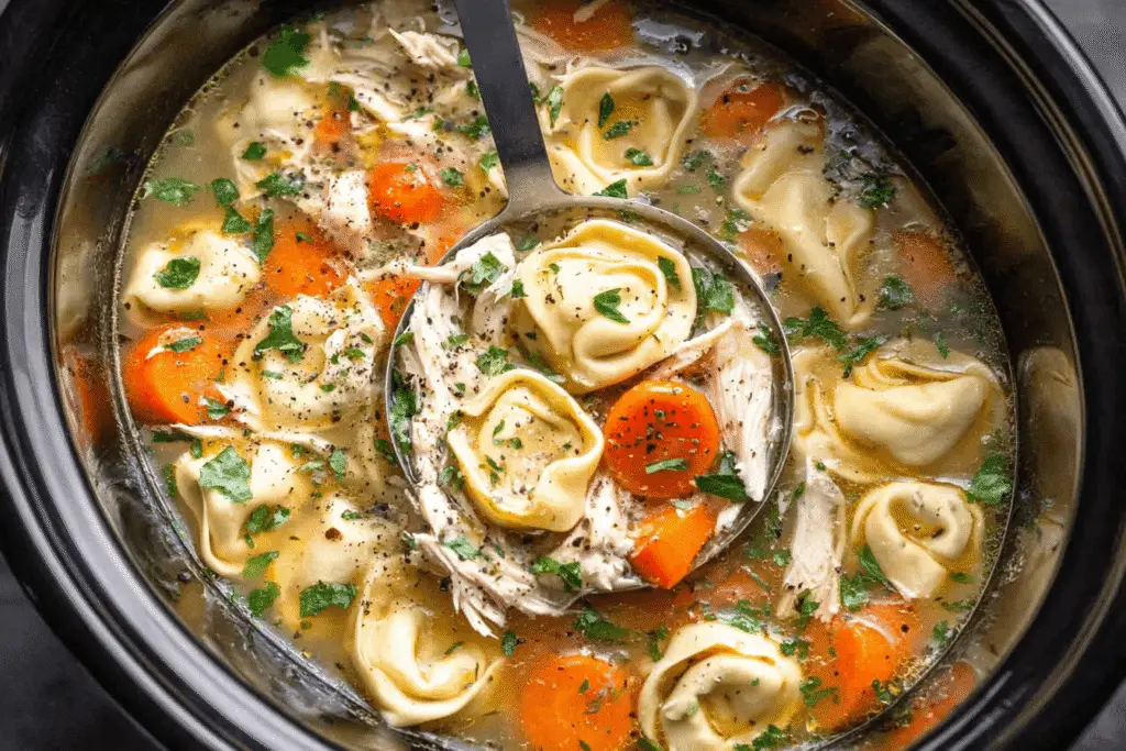 Slow Cooker Chicken Tortellini Soup Recipe
