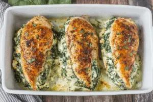 Spinach and Cheese Stuffed Chicken Breasts