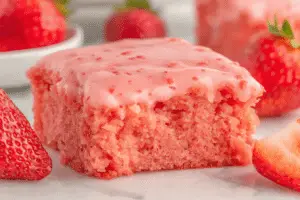 Strawberry Brownies with Glaze