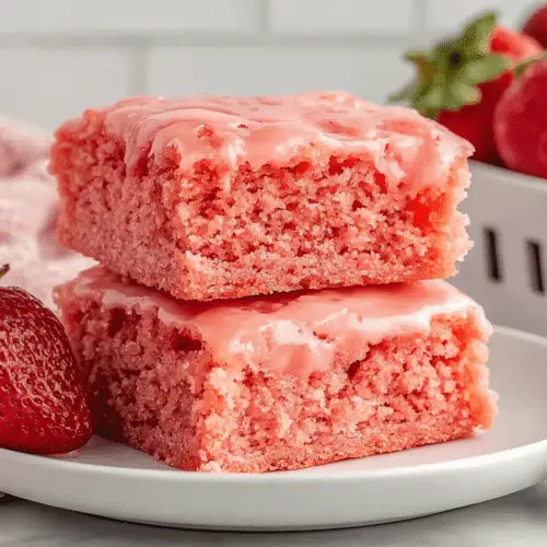 Strawberry Brownies with Glaze Recipe