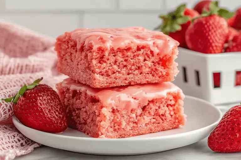 Strawberry Brownies with Glaze Recipe