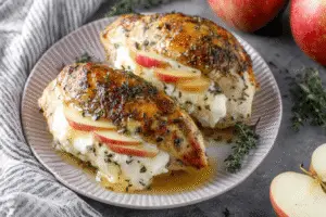 Apple Brie Stuffed Chicken with Maple Glaze