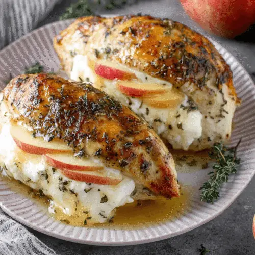 Apple Brie Stuffed Chicken with Maple Glaze