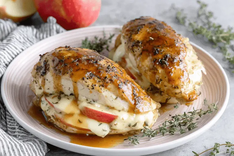 Apple Brie Stuffed Chicken with Maple Glaze Recipe