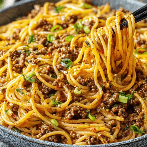 Asian-Style Ground Beef Spaghetti Recipe