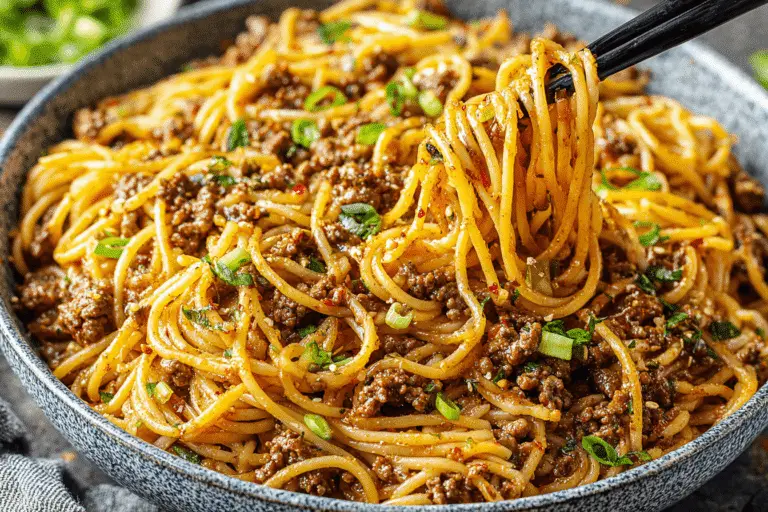 Asian-Style Ground Beef Spaghetti Recipe