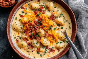 Bacon Cheddar Gnocchi Soup