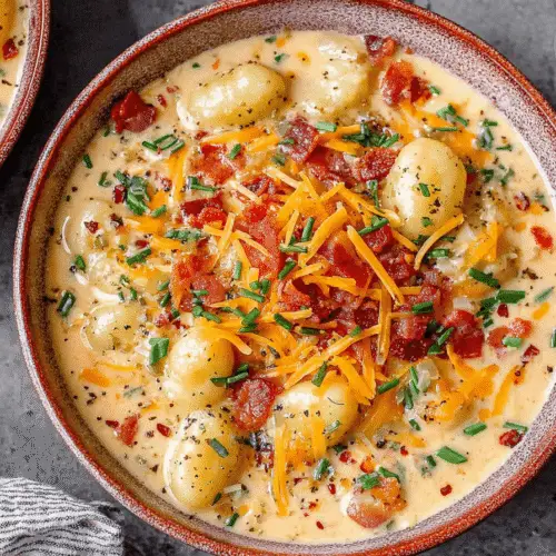 Bacon Cheddar Gnocchi Soup Recipe
