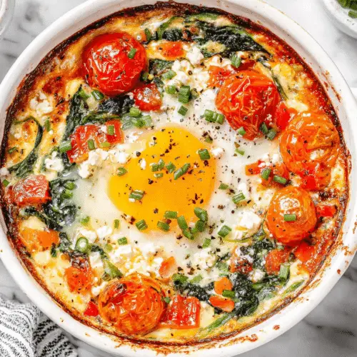 Baked Feta and Tomato Breakfast Skillet Recipe