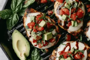 Balsamic Chicken with Avocado and Mozzarella
