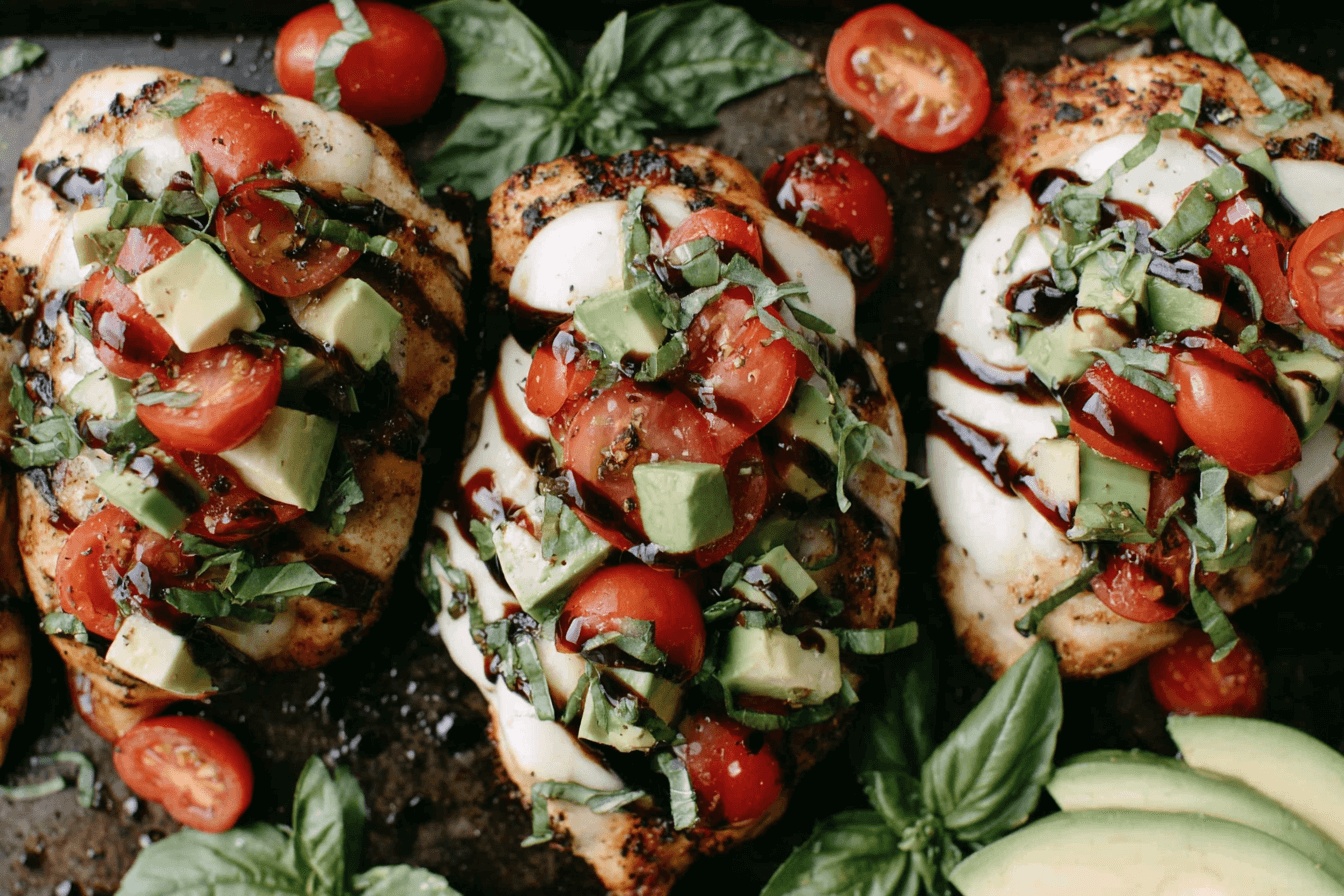 Balsamic Chicken with Avocado and Mozzarella Recipe