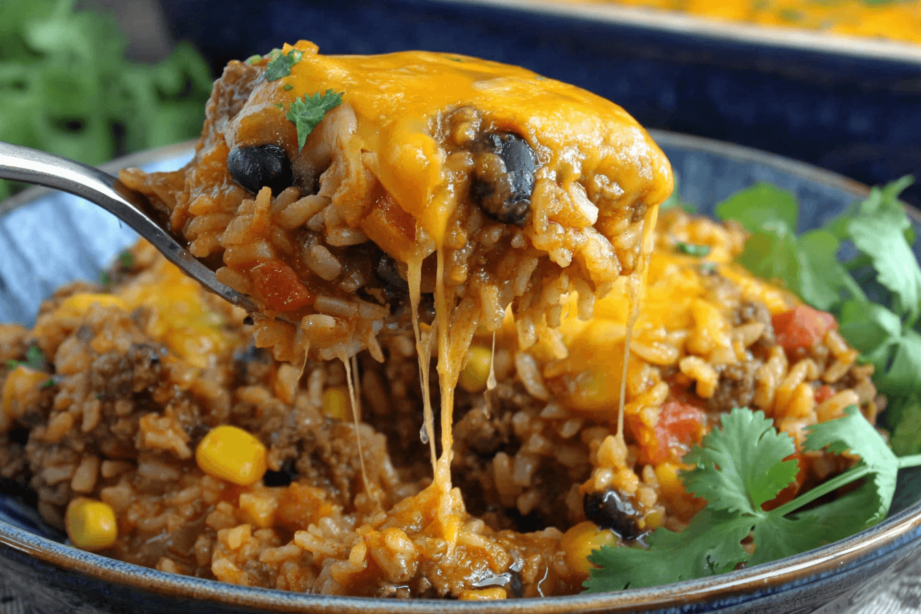 Beef Enchilada Casserole With Rice Recipe