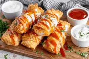 Buffalo Chicken Egg Rolls