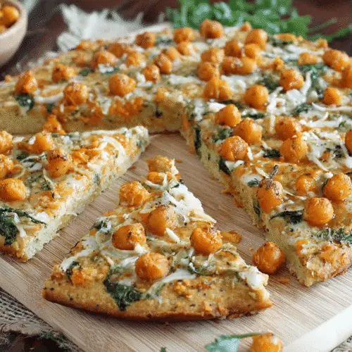 Buffalo Chickpea Pizza with White Garlic Sauce Recipe