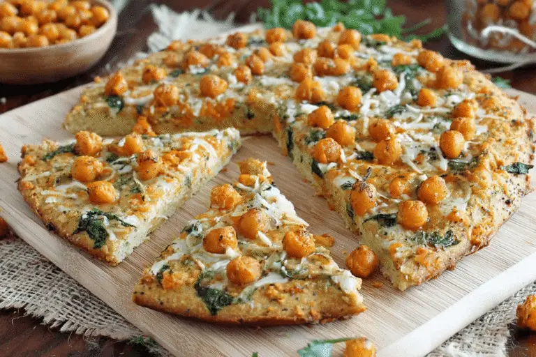 Buffalo Chickpea Pizza with White Garlic Sauce Recipe