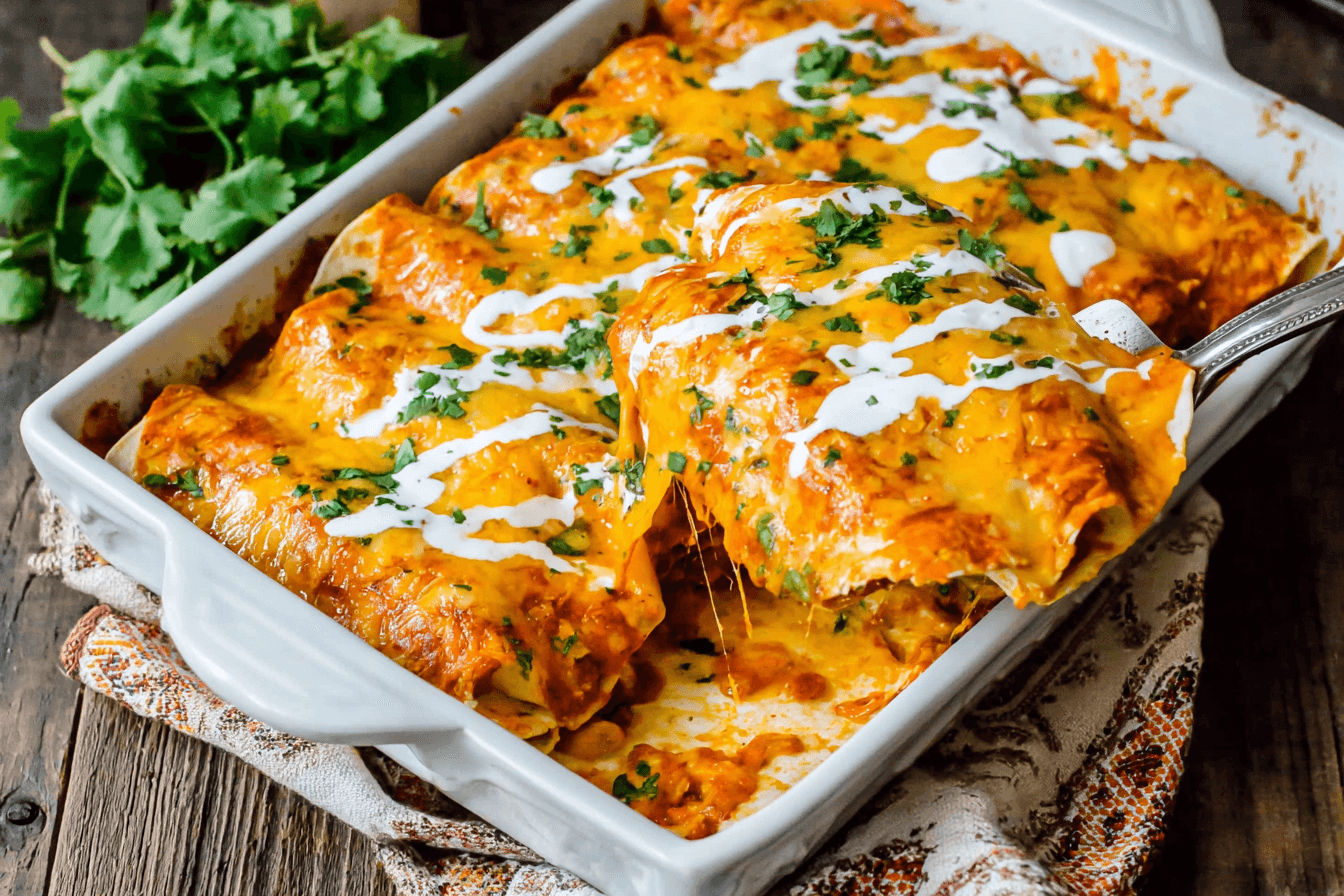 Cheesy Bean Enchiladas Recipe