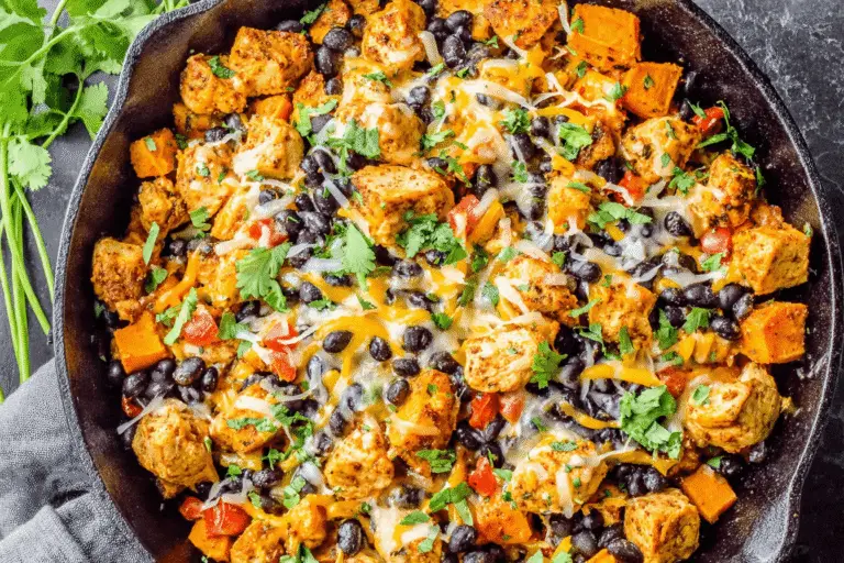 Cheesy Chicken and Sweet Potato Skillet Recipe