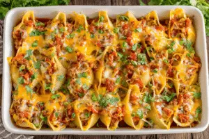 Cheesy Taco Stuffed Pasta Shells