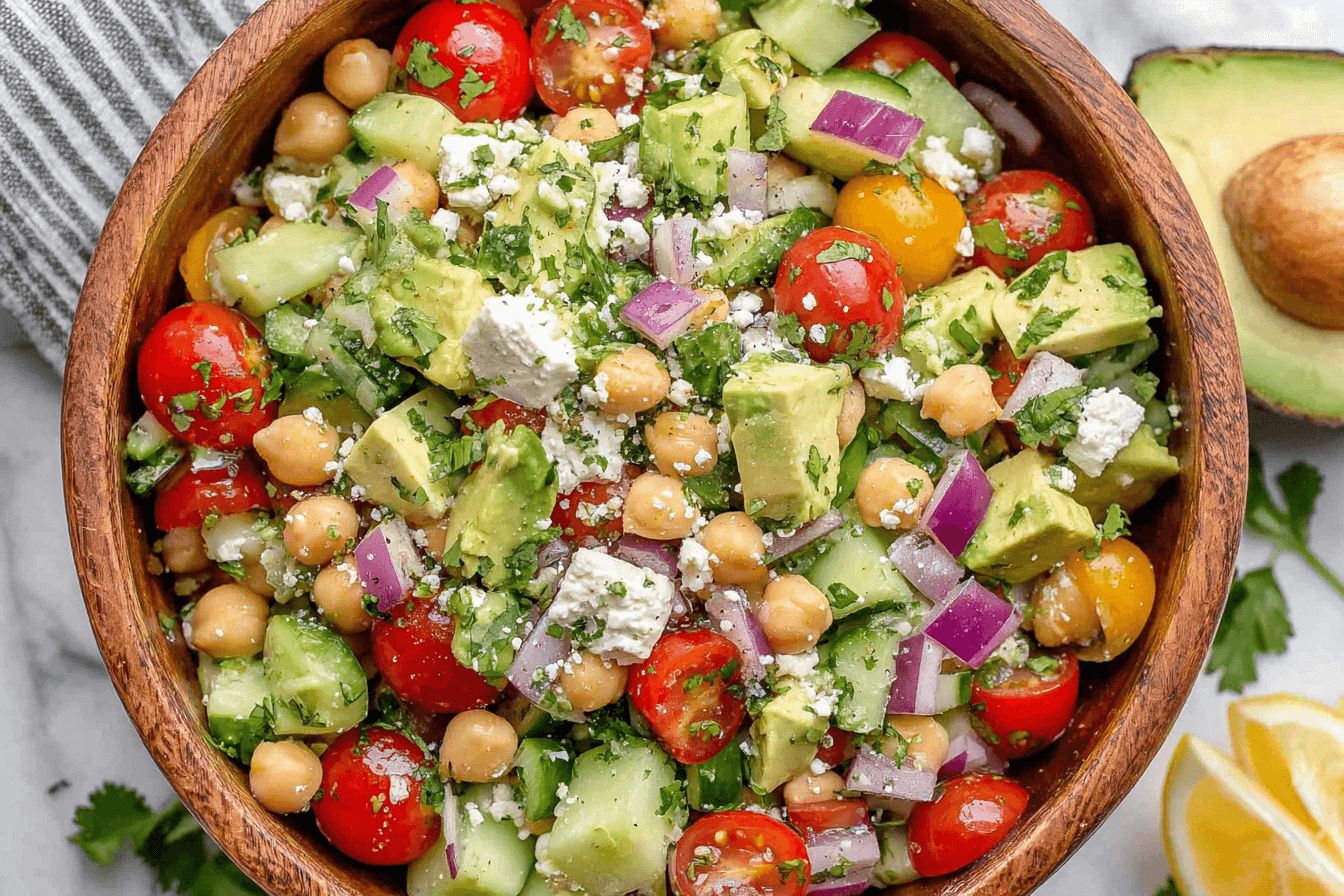 Chickpea Feta Avocado Salad Recipe