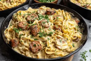 Creamy Cajun Fettuccine with Sausage