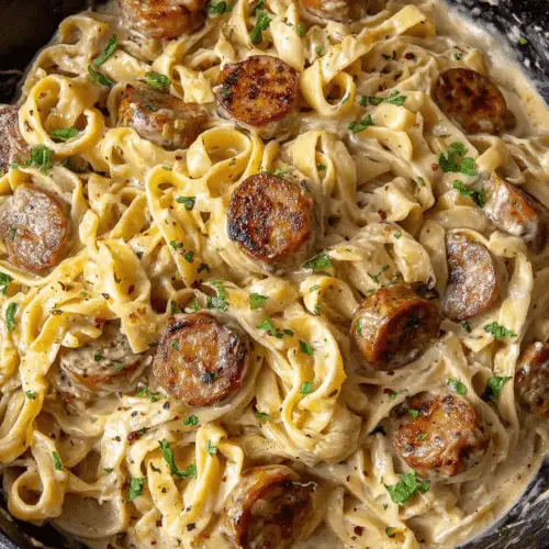 Creamy Cajun Fettuccine with Sausage Recipe