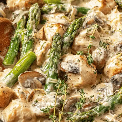Creamy Chicken and Asparagus Skillet Recipe