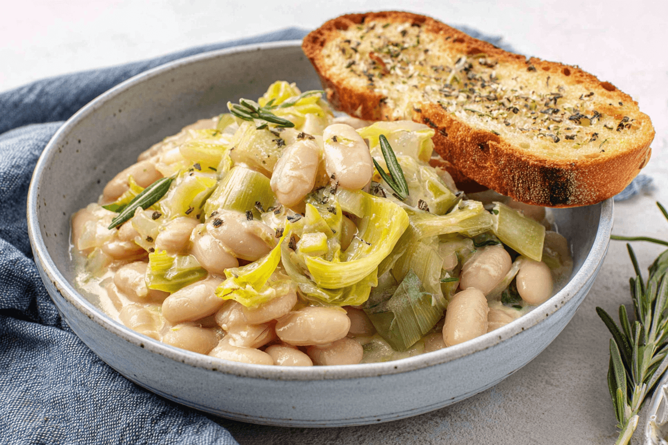 Creamy Rosemary Butter Beans with Leeks Recipe