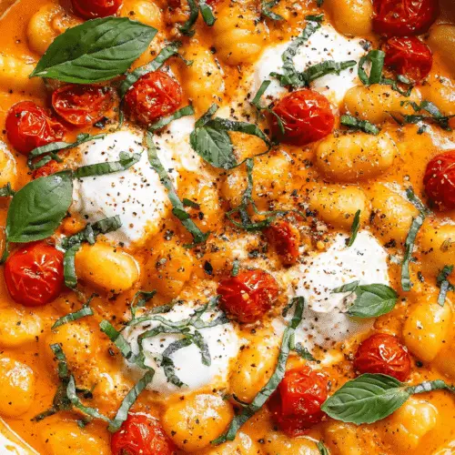 Creamy Tomato Gnocchi with Burrata and Basil Recipe