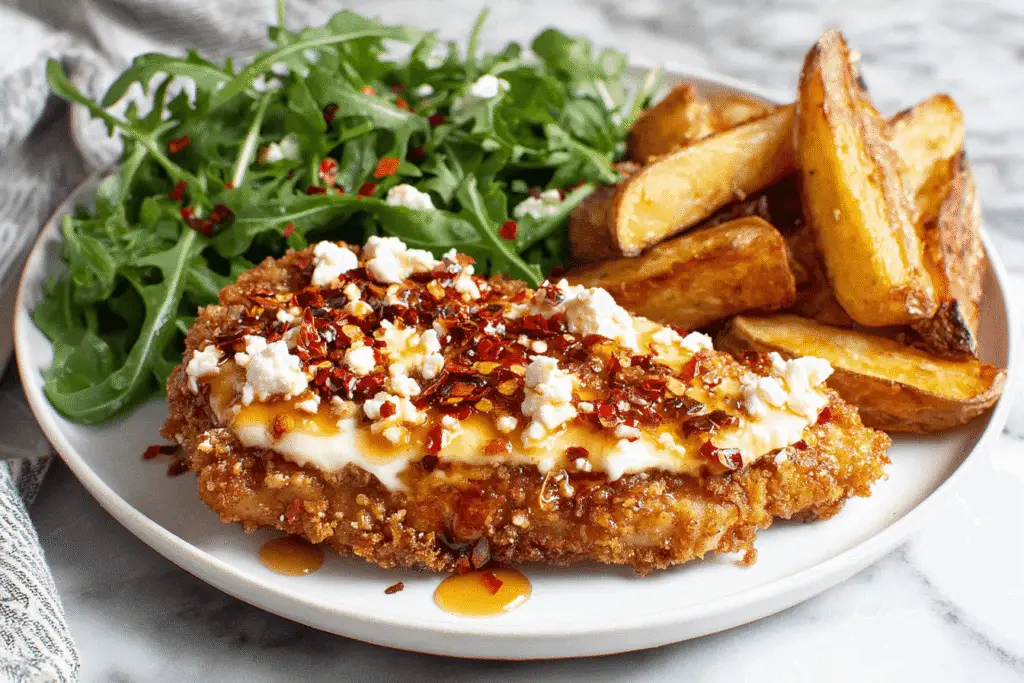 Crispy Feta Chicken with Hot Honey Drizzle Recipe