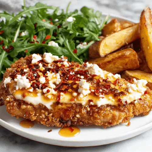Crispy Feta Chicken with Hot Honey Drizzle Recipe