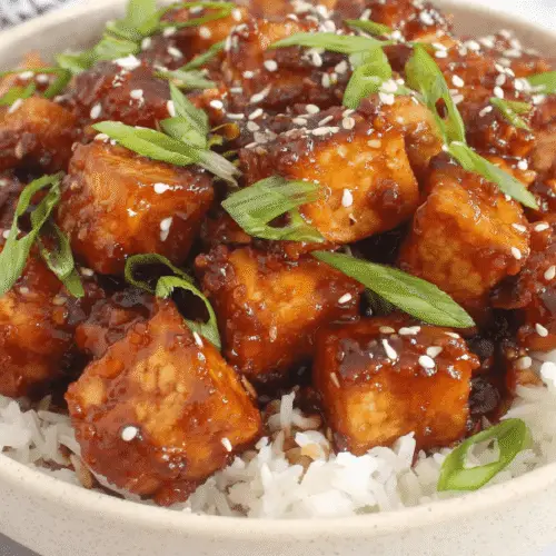 Crispy Tofu with Spicy Honey Garlic Glaze Recipe