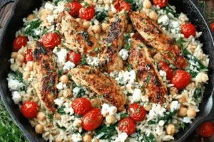 Greek Lemon Chicken with Feta Rice