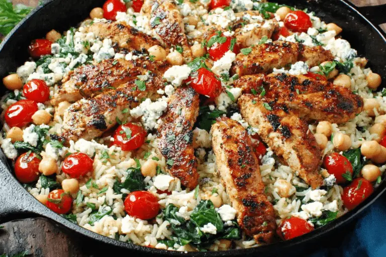 Greek Lemon Chicken with Feta Rice Recipe
