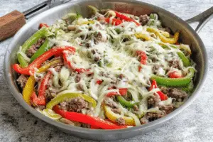 Ground Beef Philly Cheesesteak