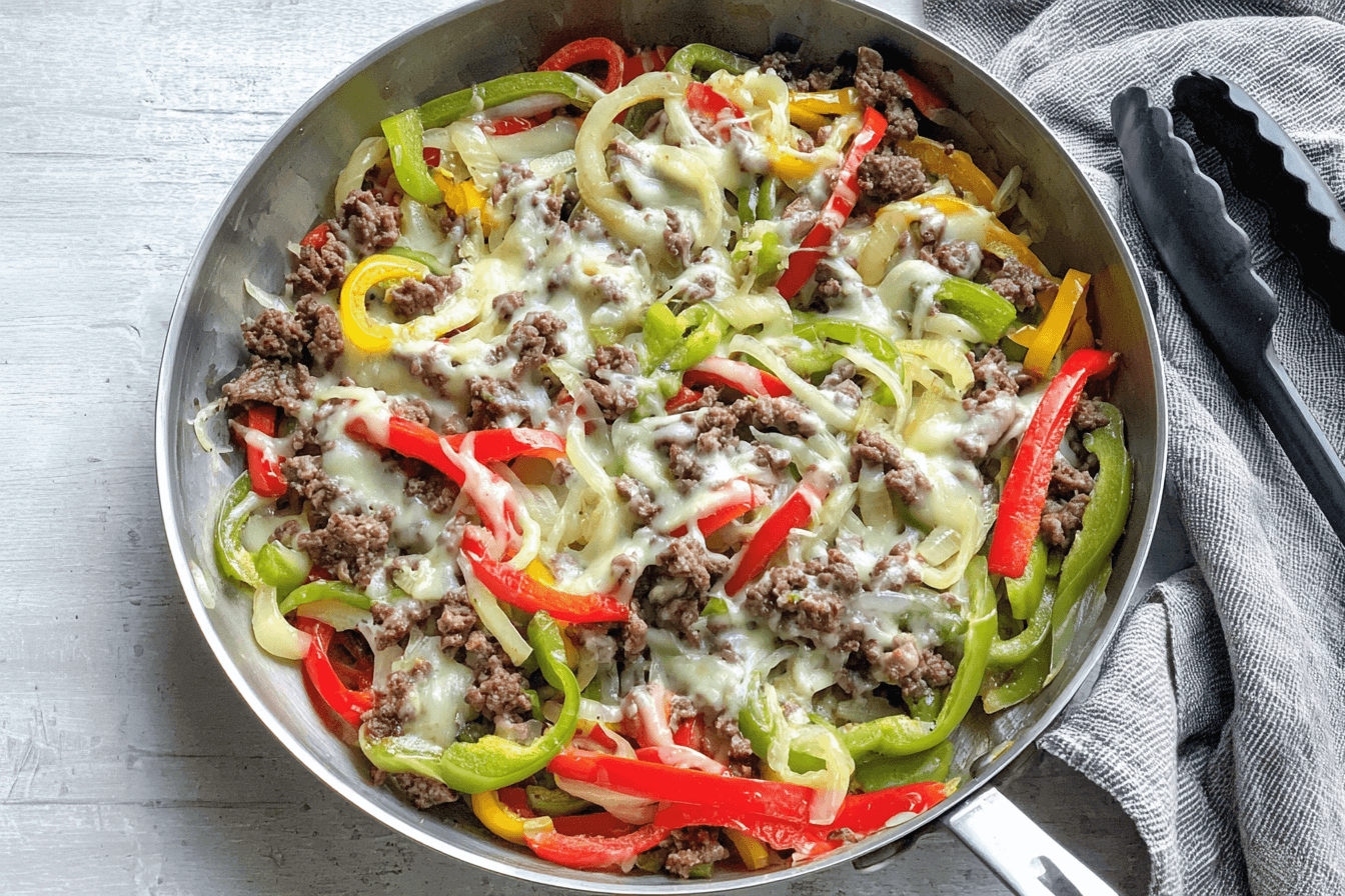Ground Beef Philly Cheesesteak Recipe