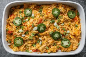 Jalapeño Buffalo Chicken Casserole