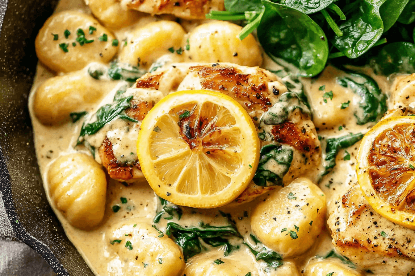 One Pan Lemon Chicken Gnocchi Recipe