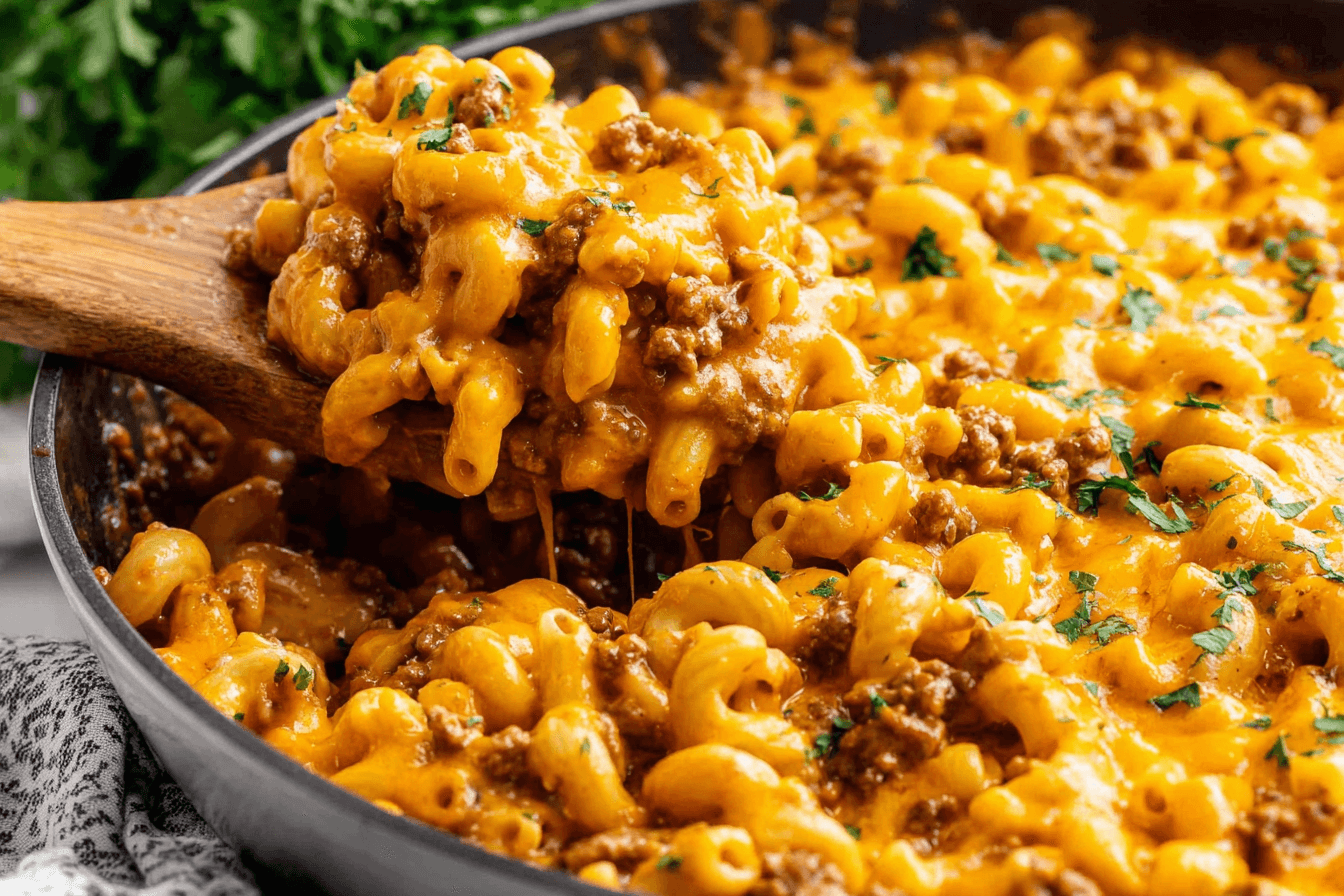One-Pot Cheesy Hamburger Casserole Recipe