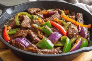 Pepper Steak With Bell Peppers And Onion