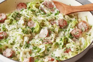 Sausage Cabbage Alfredo