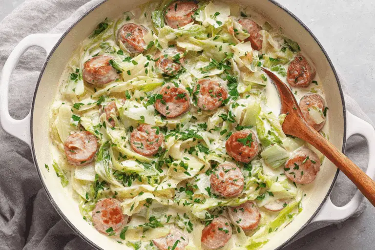 Sausage Cabbage Alfredo Recipe