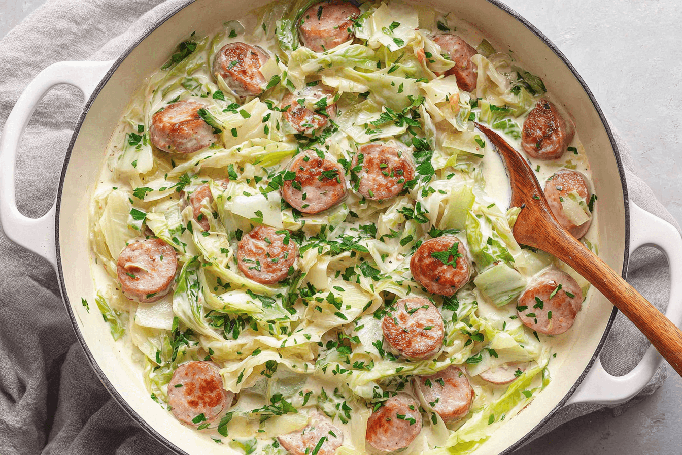 Sausage Cabbage Alfredo Recipe
