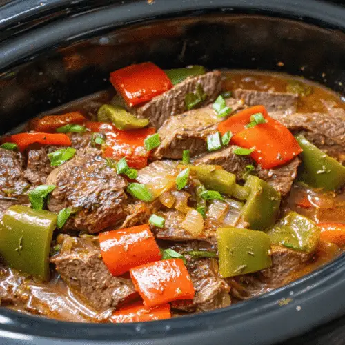 Slow Cooker Pepper Steak Recipe