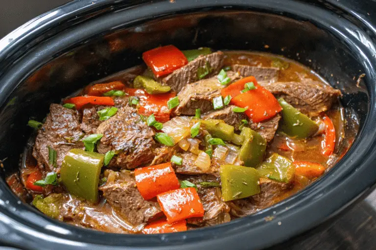 Slow Cooker Pepper Steak Recipe