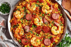 Spanish Chorizo and Shrimp Paella